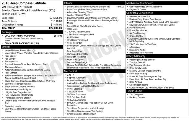 Used 2018 Jeep Compass Latitude w/ Cold Weather Group image 48