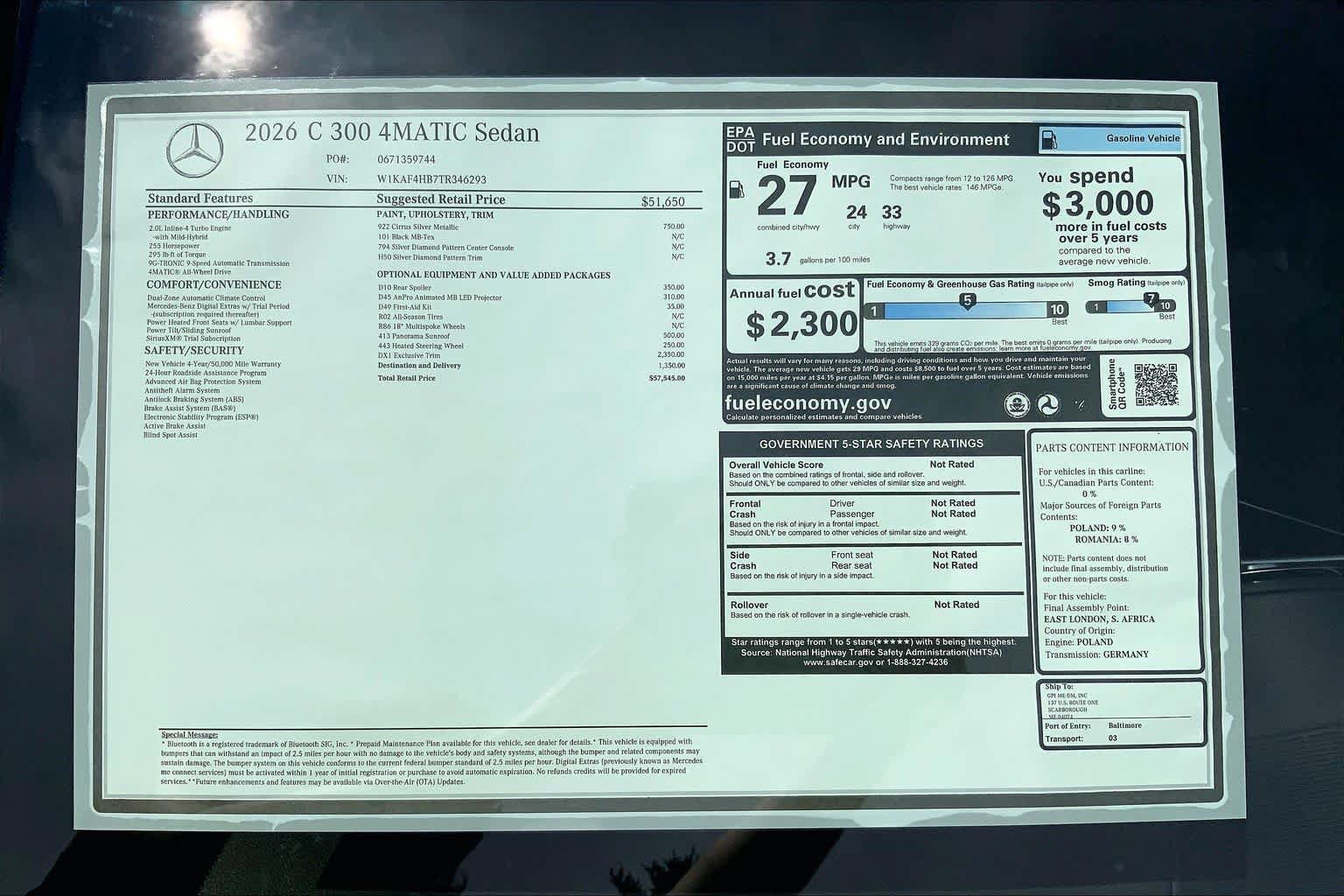 New 2026 Mercedes-Benz C 300 4MATIC Sedan image 26