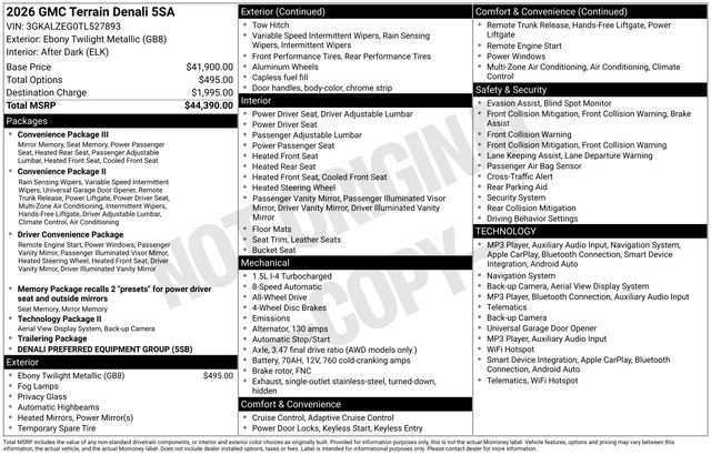 New 2026 GMC Terrain Denali AWD/4WD image 31