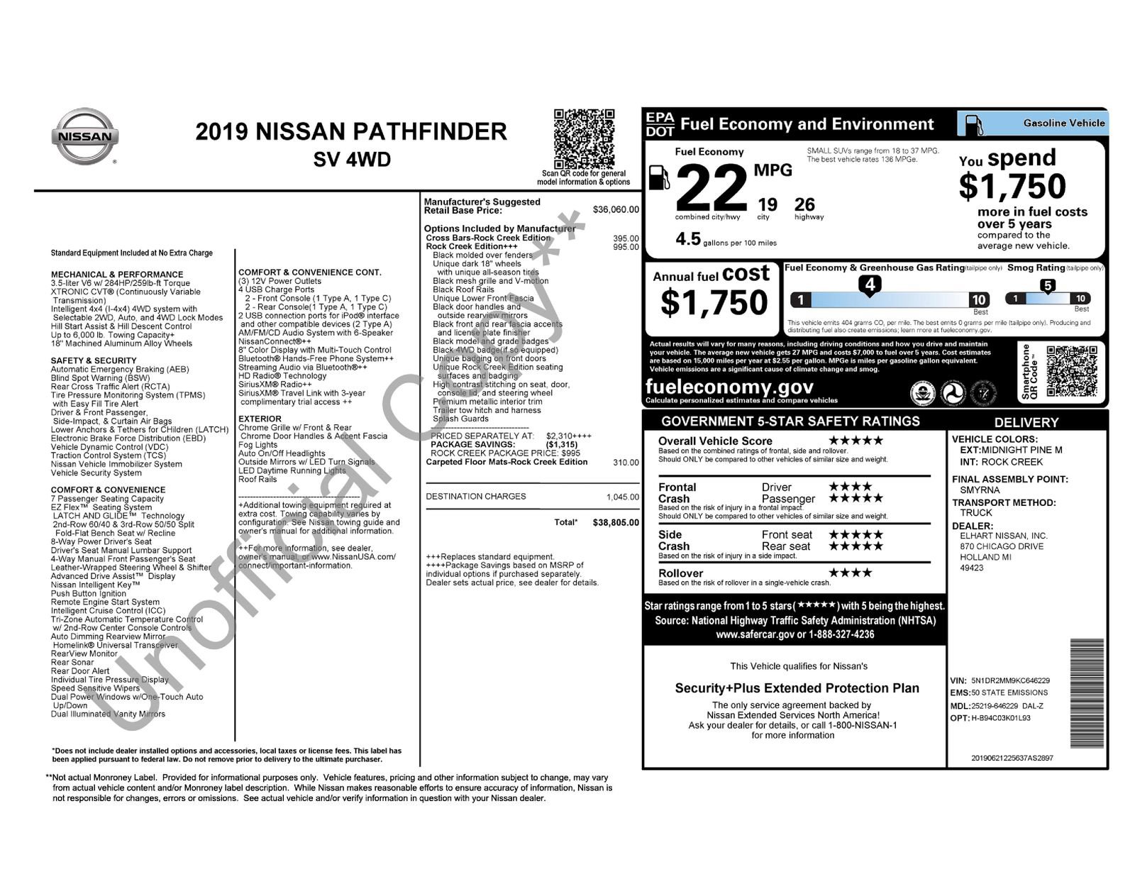 Used 2019 Nissan Pathfinder SV w/ Rock Creek Edition image 36