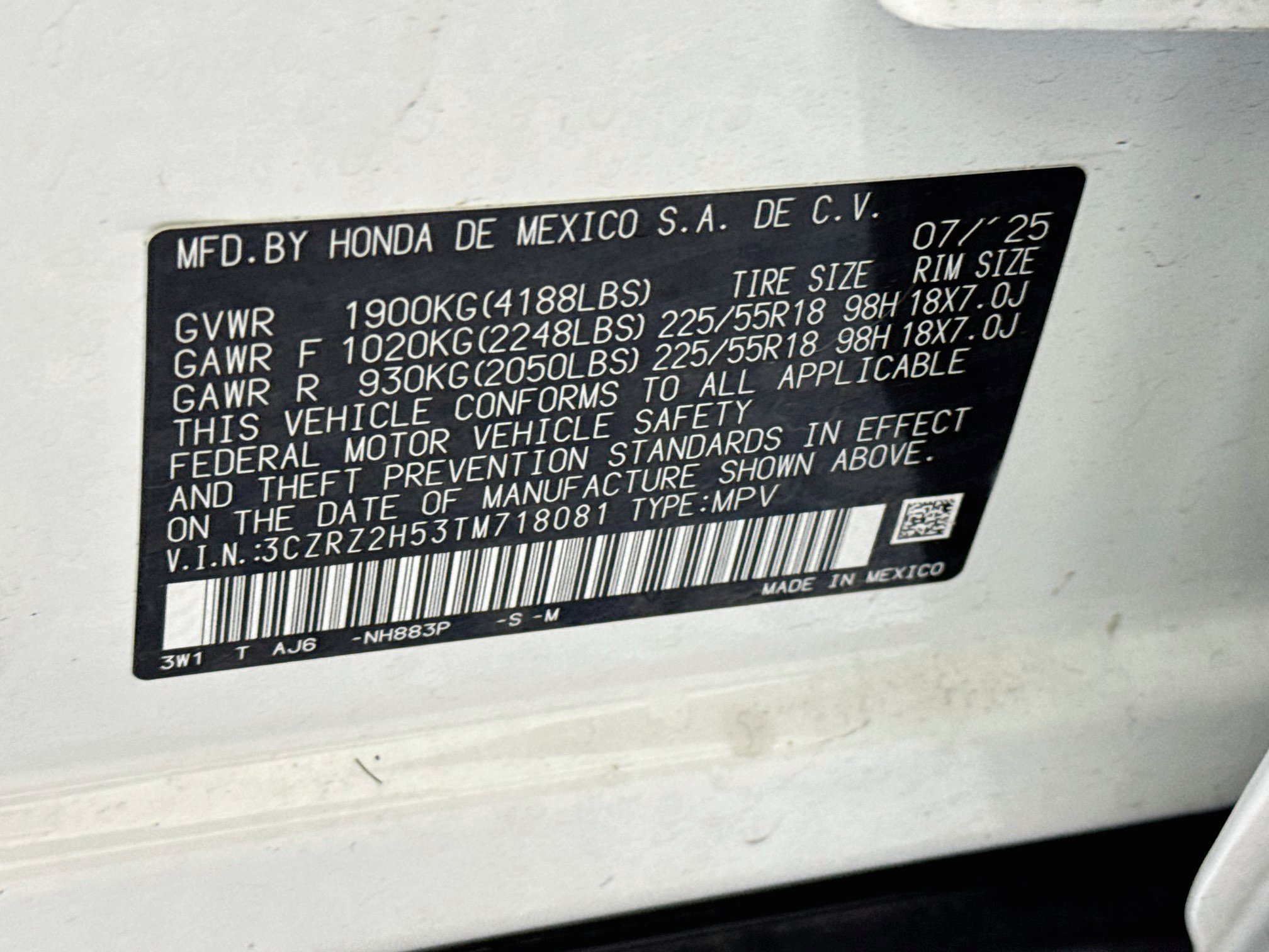 Certified 2026 Honda HR-V Sport image 30