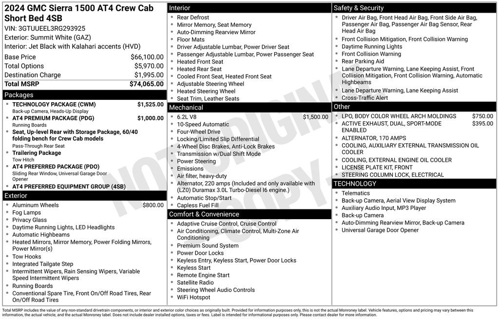 Used 2024 GMC Sierra 1500 AT4 w/ Technology Package image 10