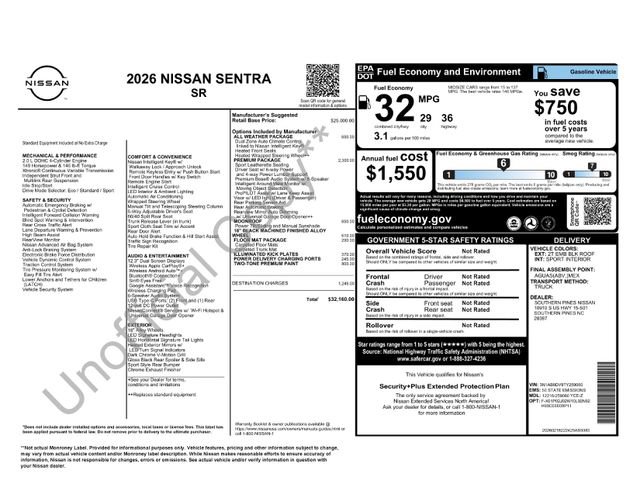 New 2026 Nissan Sentra SR image 22