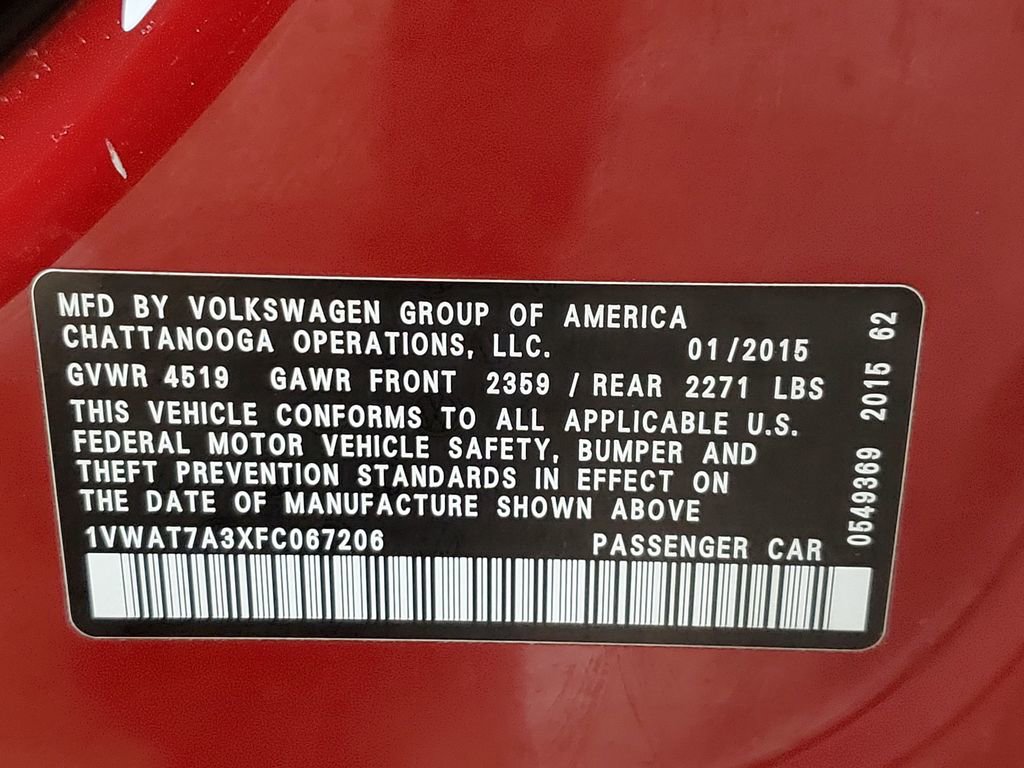 Used 2015 Volkswagen Passat 1.8T Wolfsburg Edition image 37