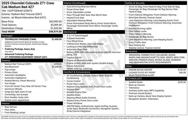 New 2025 Chevrolet Colorado Z71 w/ Technology Package image 6