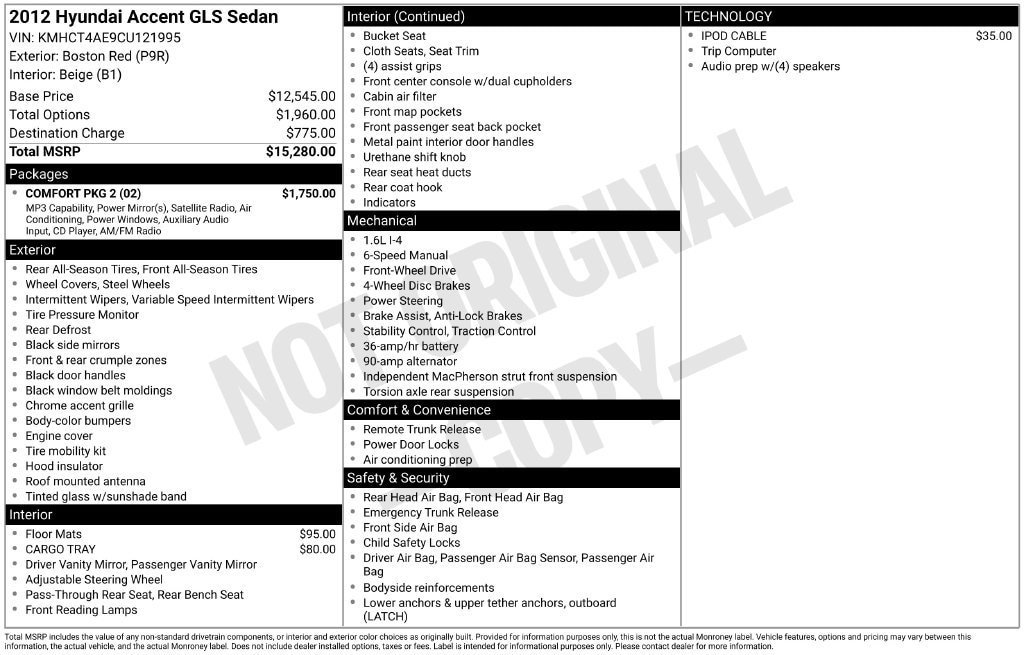 Used 2012 Hyundai Accent GLS w/ Comfort Pkg 2 FWD image 2