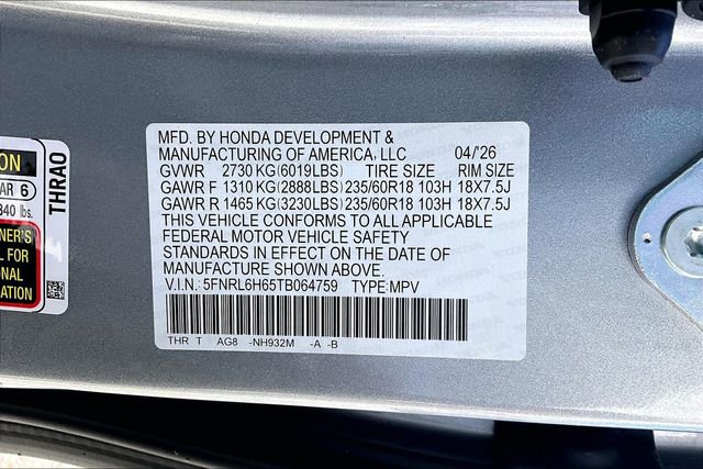 New 2026 Honda Odyssey EX-L image 11