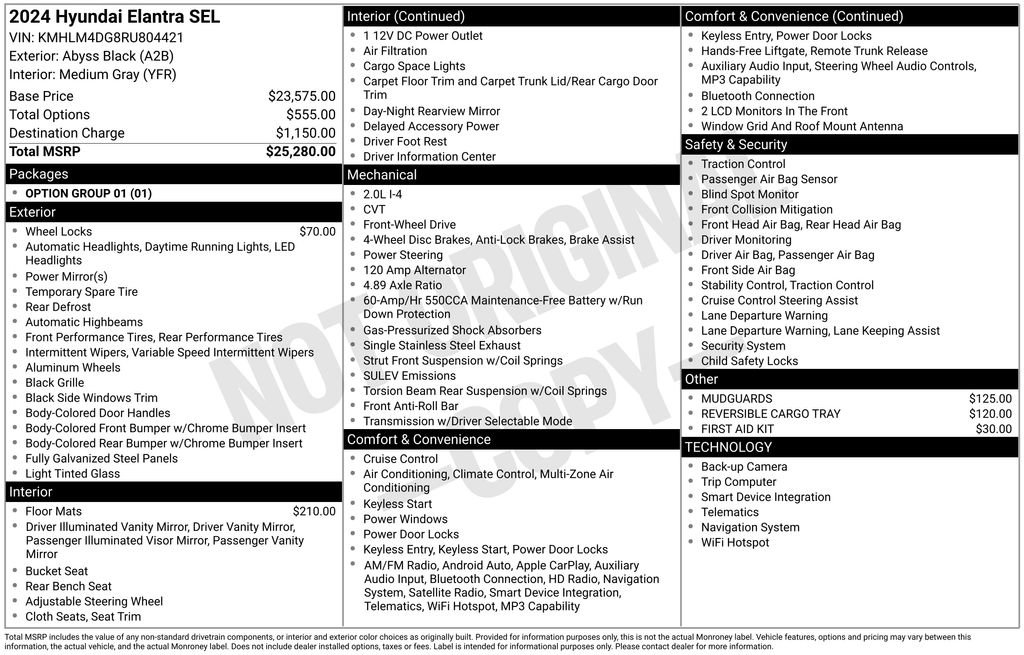 Used 2024 Hyundai Elantra SEL FWD image 2