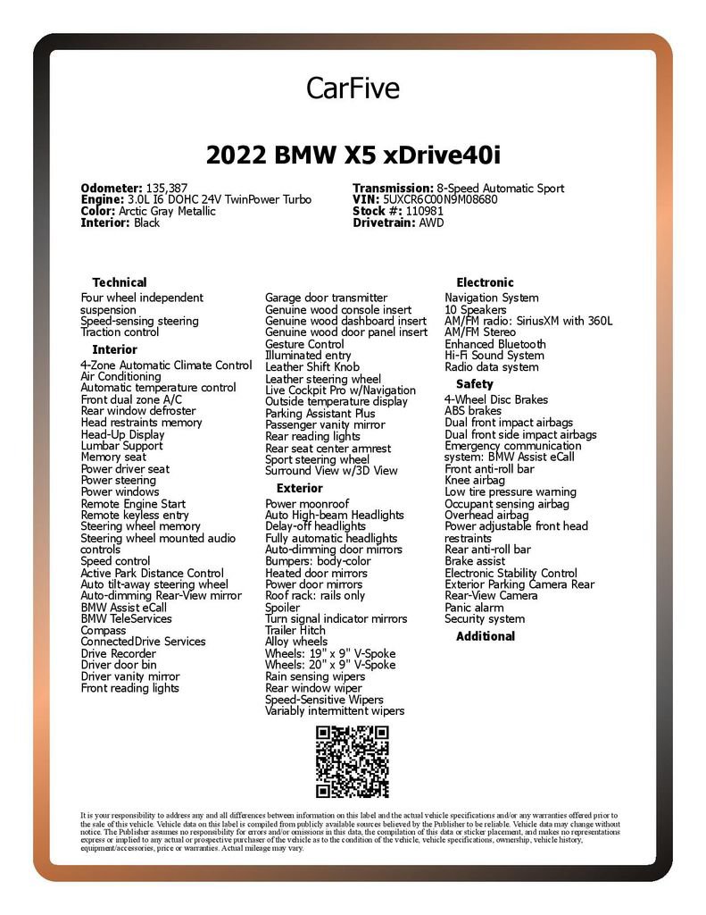 Used 2022 BMW X5 xDrive40i w/ Premium Package AWD/4WD image 30
