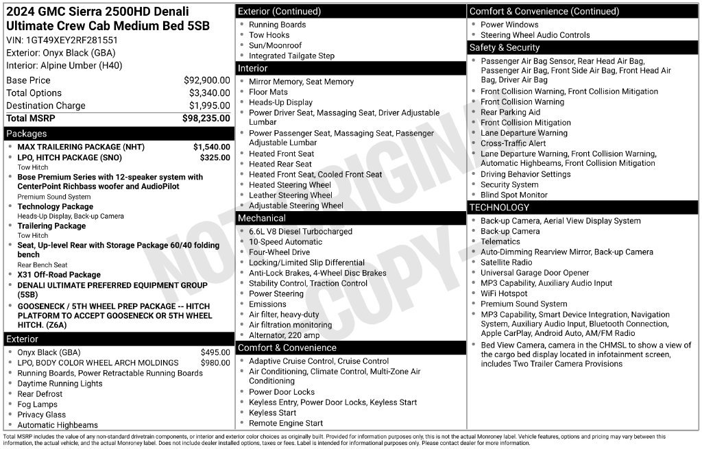 Used 2024 GMC Sierra 2500 Denali Ultimate w/ Max Trailering Package AWD/4WD image 1