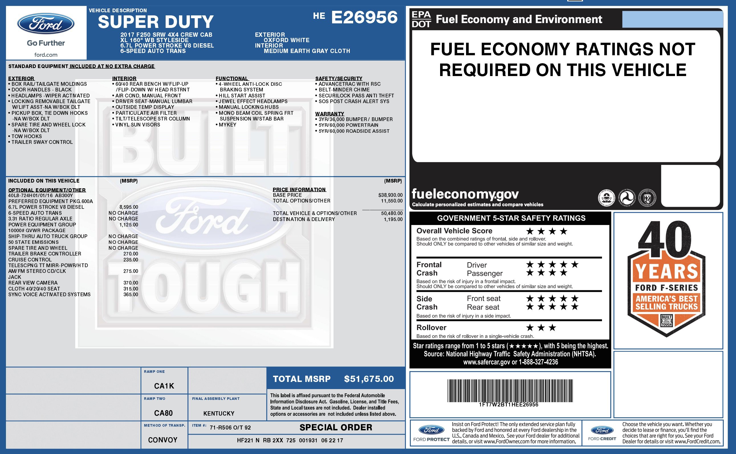 Used 2017 Ford F250 XL w/ Power Equipment Group AWD/4WD image 3