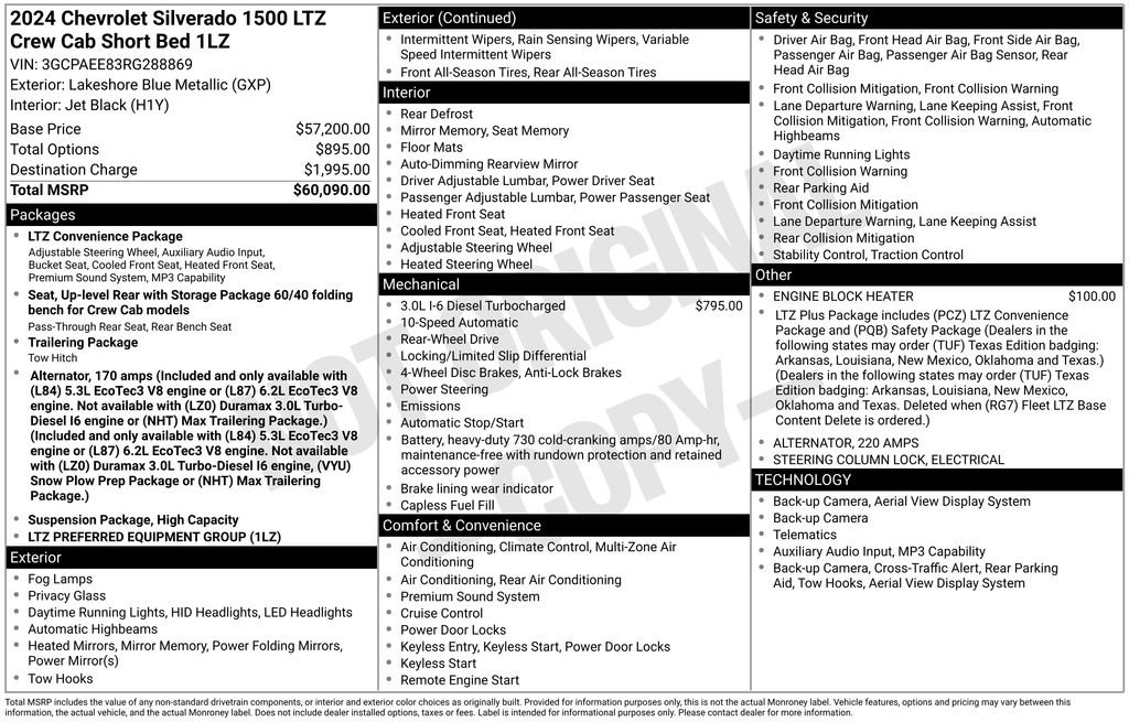 Used 2024 Chevrolet Silverado 1500 LTZ RWD image 6