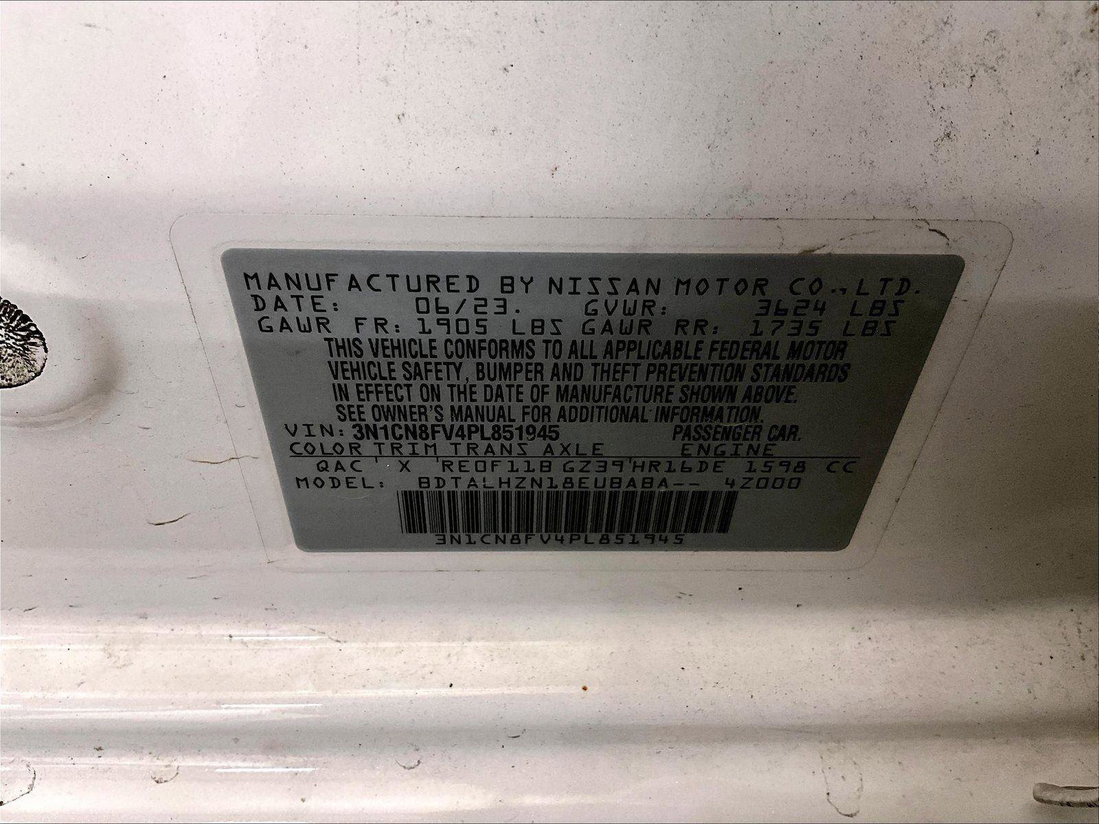 Used 2023 Nissan Versa SR w/ Trunk Package FWD image 32