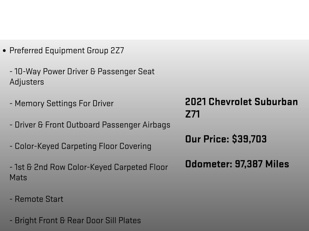 Used 2021 Chevrolet Suburban Z71 w/ Z71 Off-Road Package AWD/4WD image 6