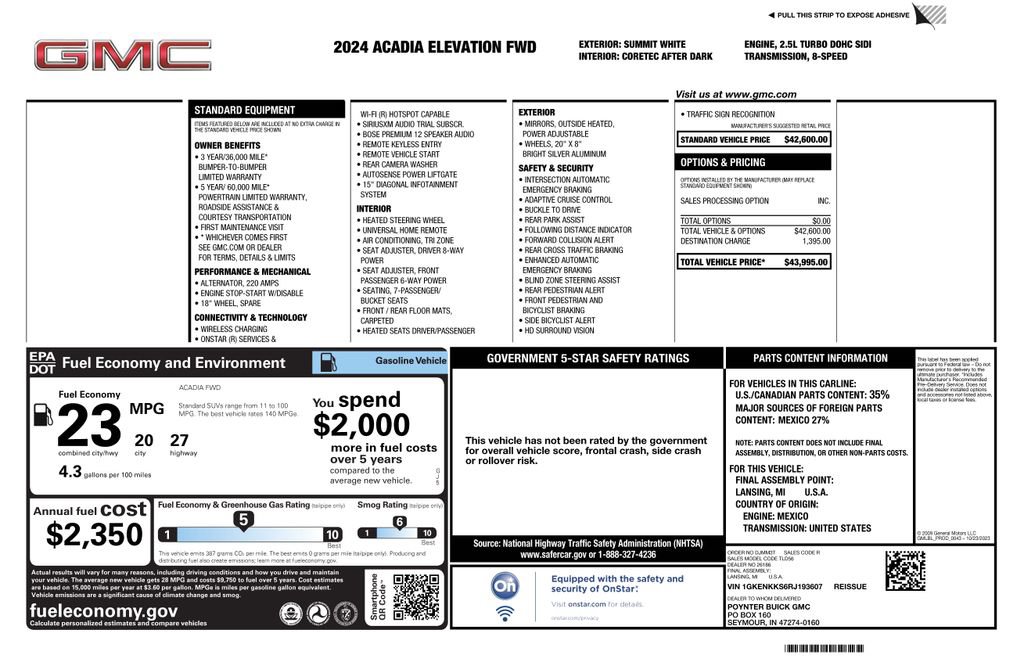 Used 2024 GMC Acadia Elevation image 4