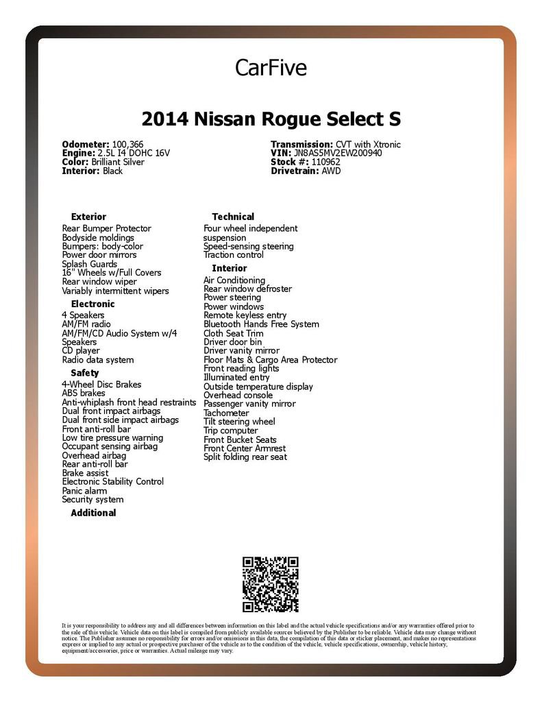 Used 2014 Nissan Rogue S AWD/4WD image 26