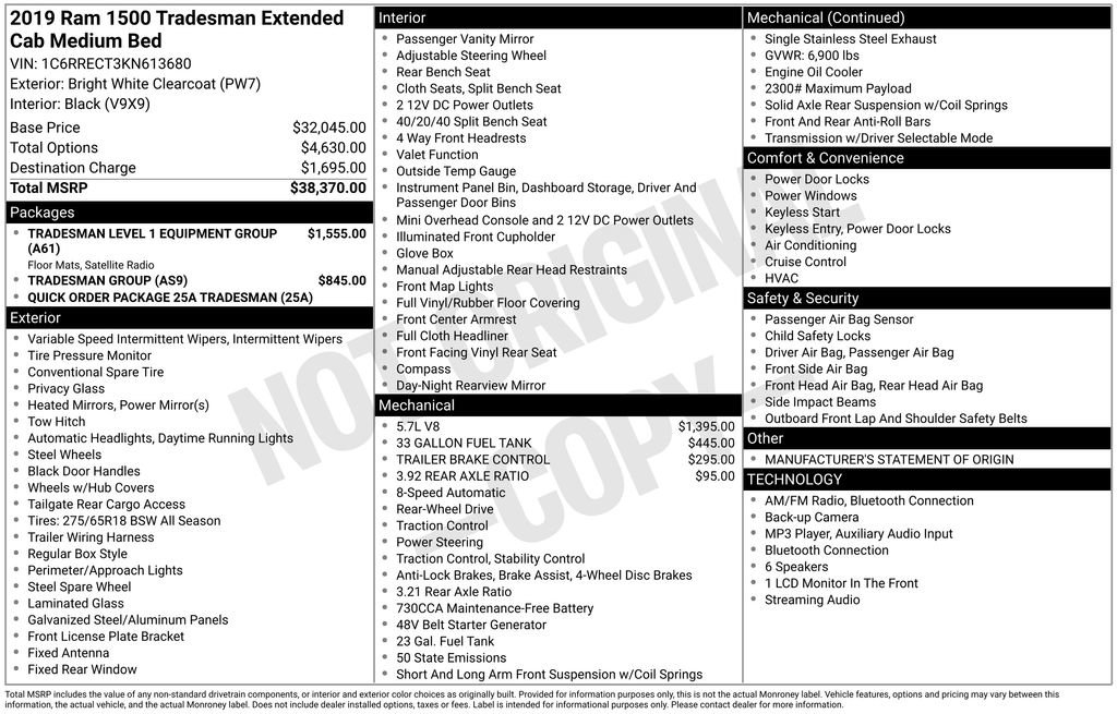 Used 2019 RAM 1500 Tradesman RWD image 38