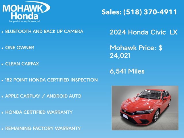 Certified 2024 Honda Civic LX image 8