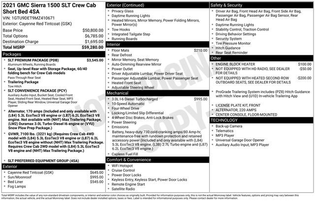 Used 2021 GMC Sierra 1500 SLT w/ SLT Premium Package image 40