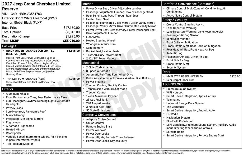 New 2027 Jeep Grand Cherokee Limited AWD/4WD image 7