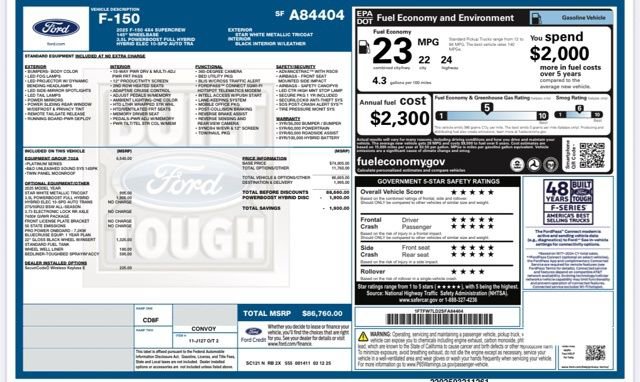 Used 2025 Ford F150 Platinum w/ Equipment Group 702A High AWD/4WD image 17