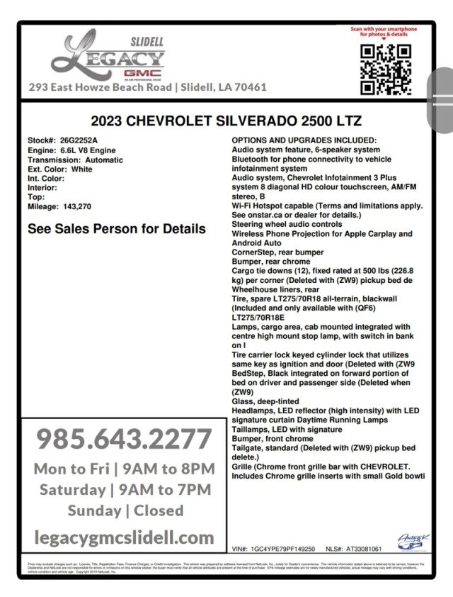 Used 2023 Chevrolet Silverado 2500 LTZ w/ LTZ Plus Package AWD/4WD image 31