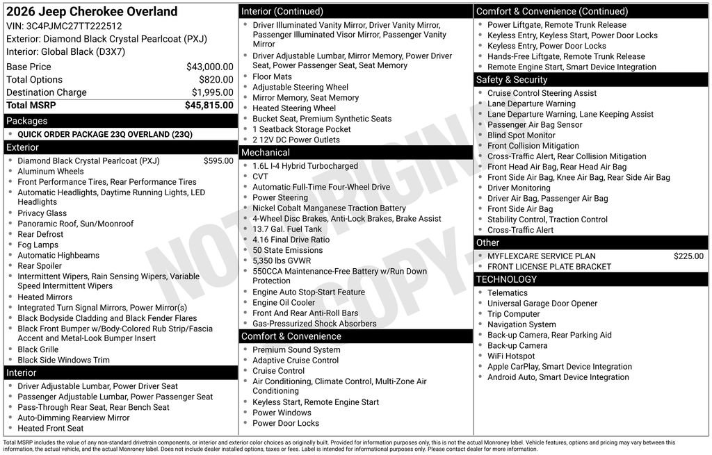 New 2026 Jeep Cherokee Overland image 2