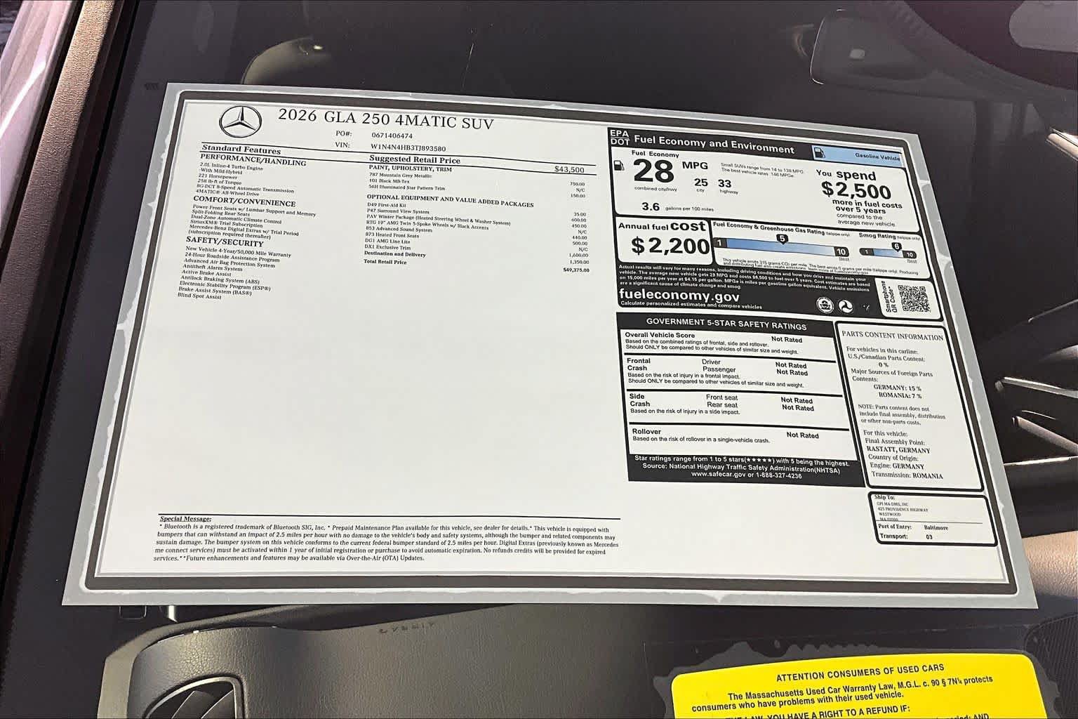 New 2026 Mercedes-Benz GLA 250 4MATIC image 18