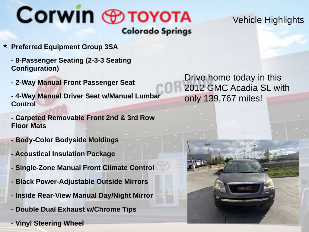 Used 2012 GMC Acadia SL FWD image 6