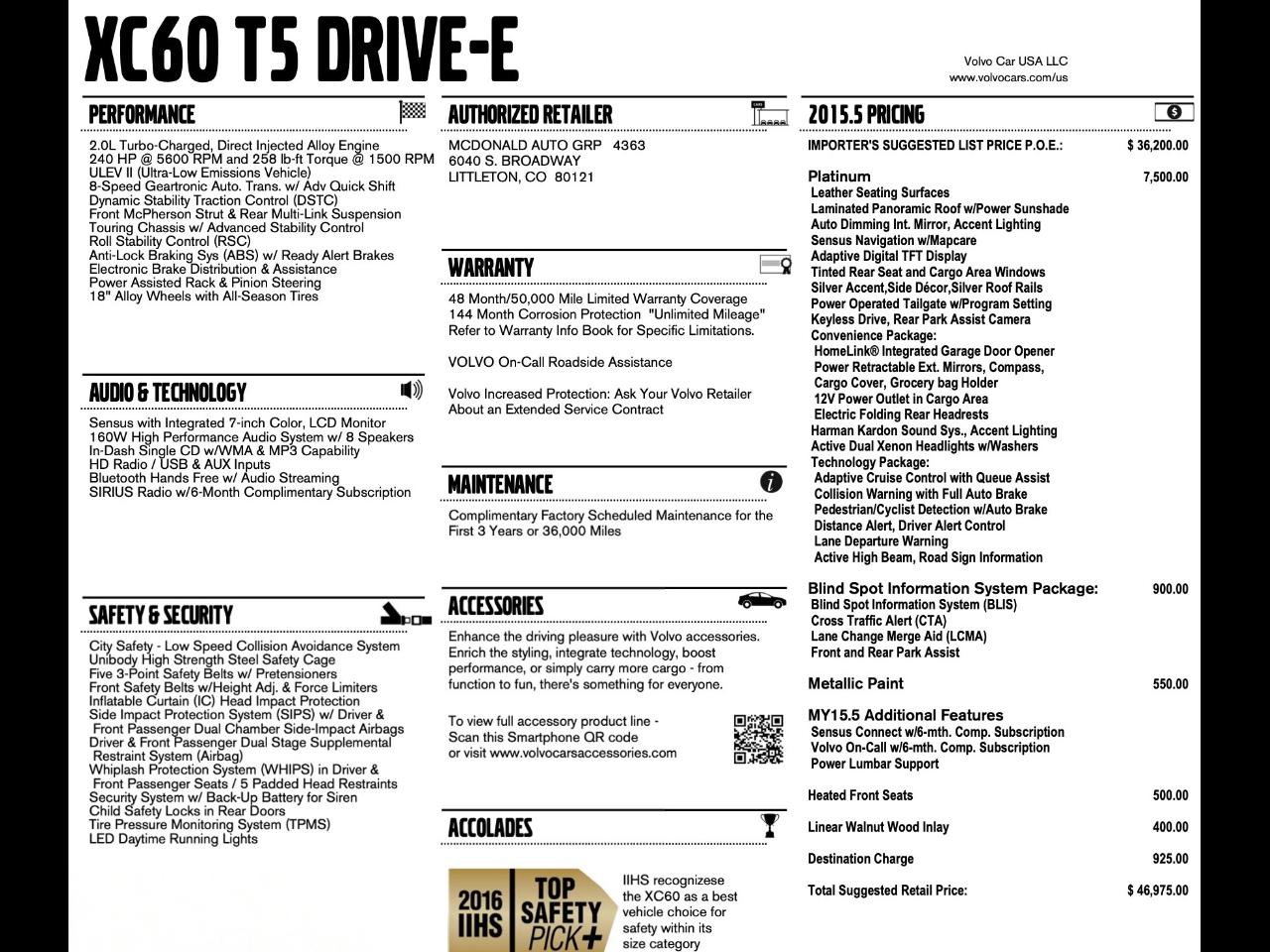 Used 2015 Volvo XC60 T5 Platinum image 10