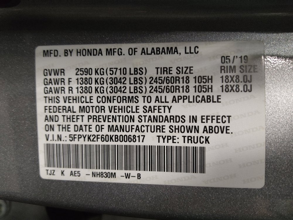 Used 2019 Honda Ridgeline RTL-T image 33