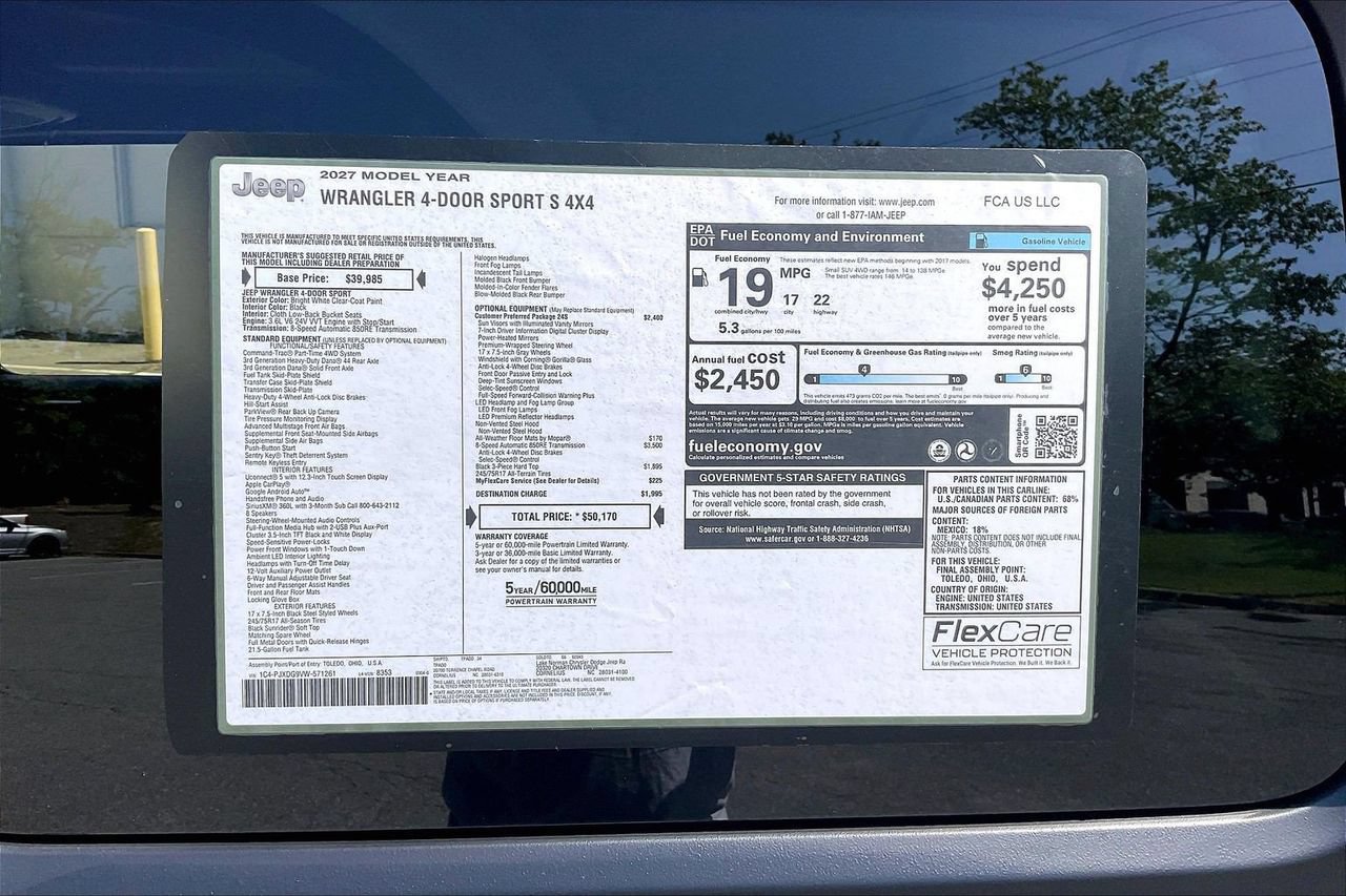New 2027 Jeep Wrangler Unlimited Sport AWD/4WD image 34