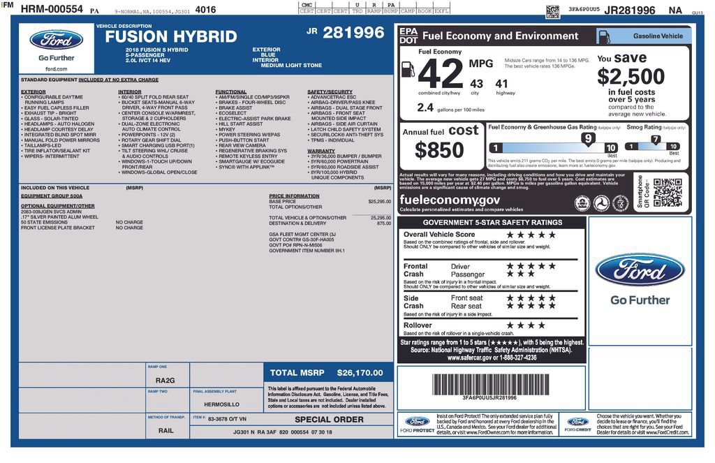 Certified 2018 Ford Fusion S FWD image 28
