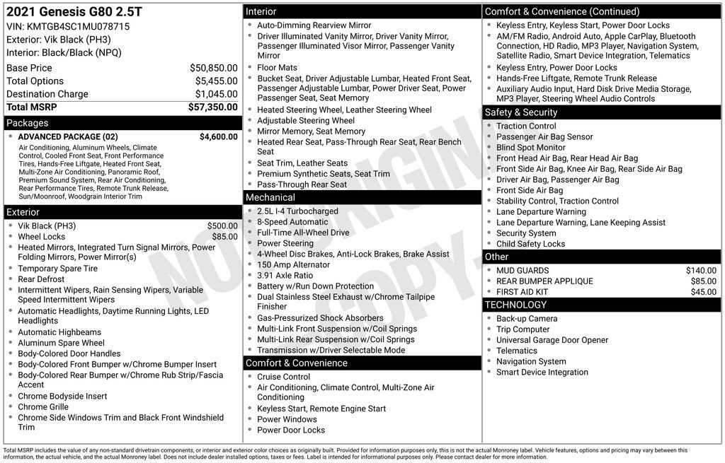 Used 2021 Genesis G80 2.5T w/ Advanced Package image 22