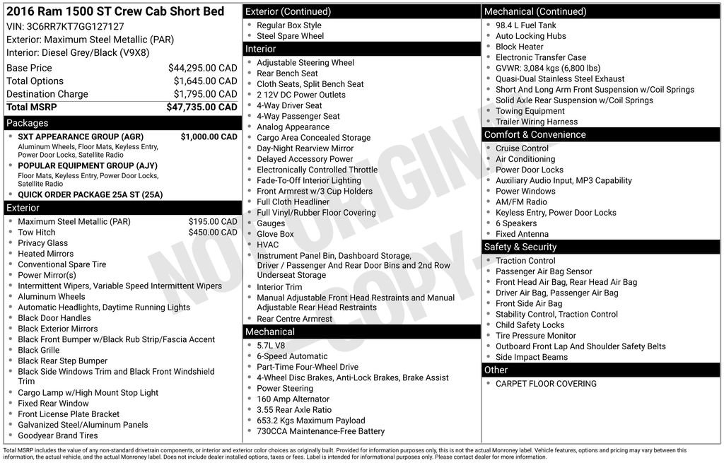 Used 2016 RAM 1500 ST w/ SXT Appearance Group image 36