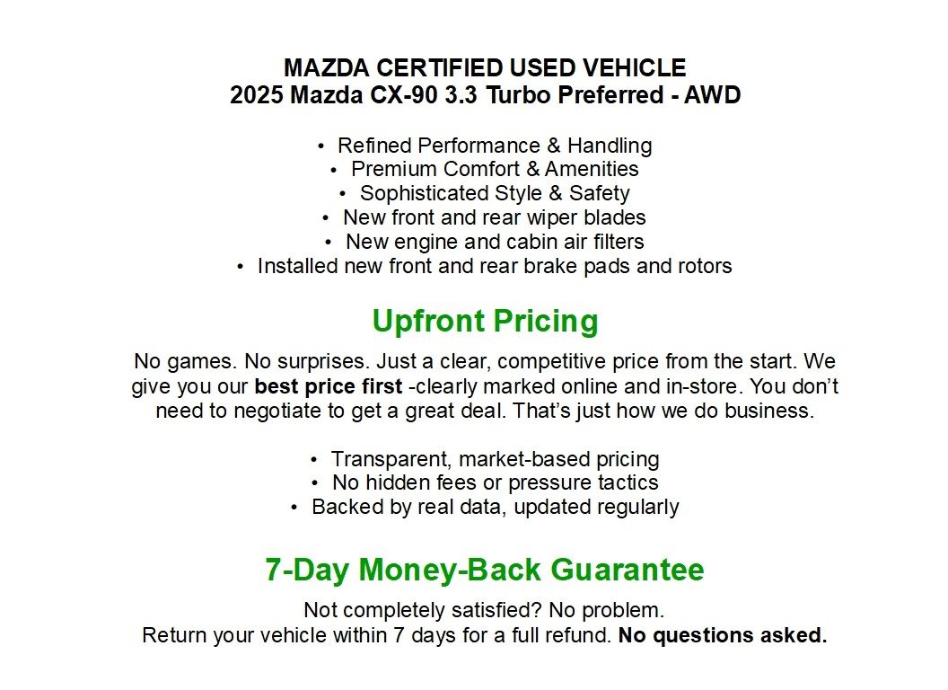 Used 2025 MAZDA CX-90 3.3 Turbo w/ Preferred Package AWD/4WD image 2