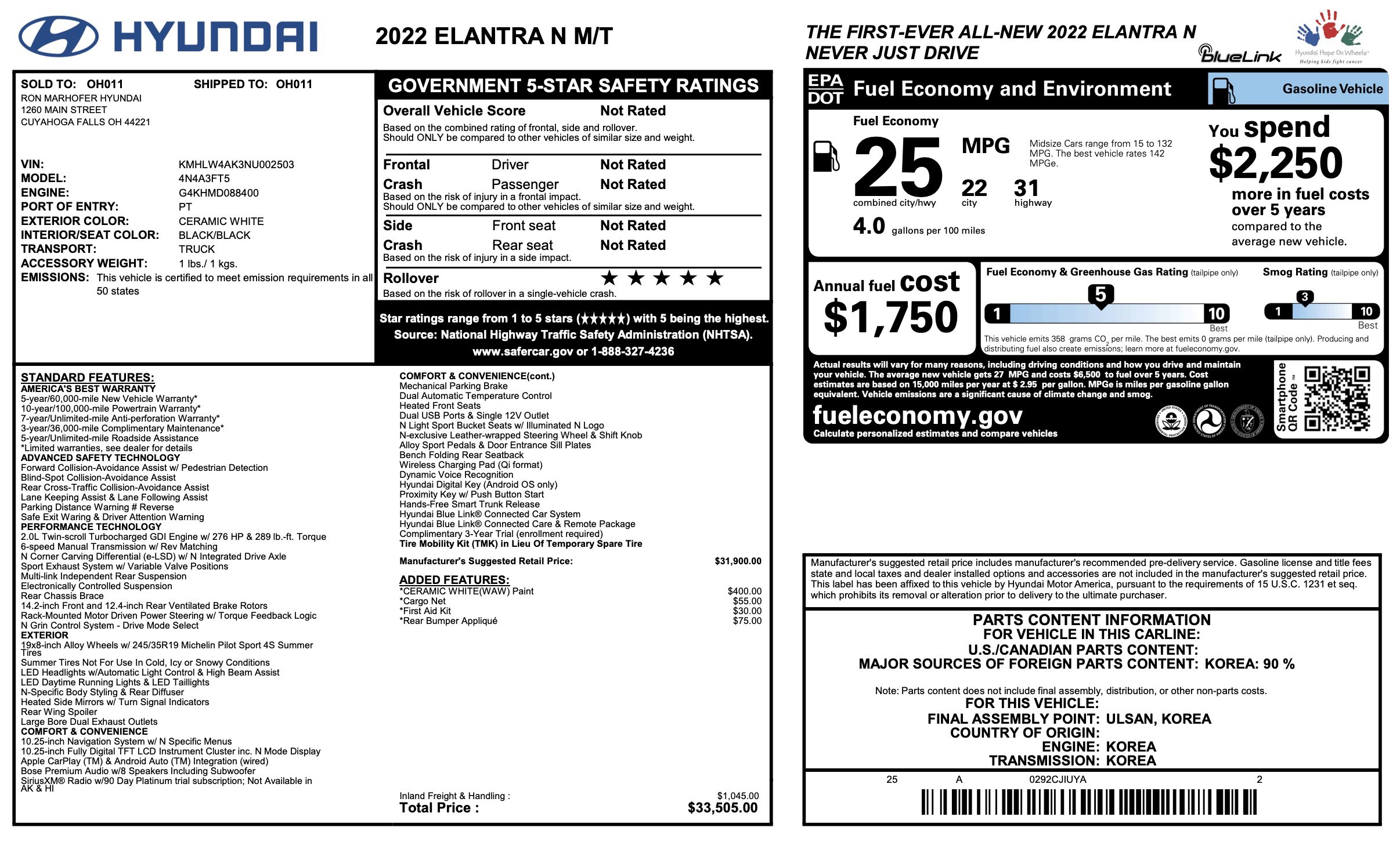 Used 2022 Hyundai Elantra N FWD image 5