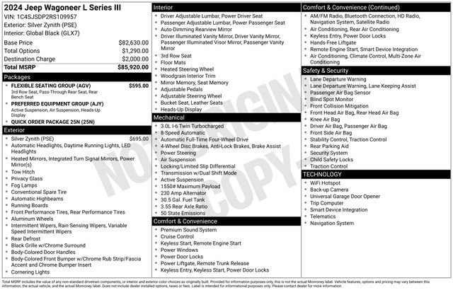 Used 2024 Jeep Wagoneer L Series III w/ Flexible Seating Group image 5