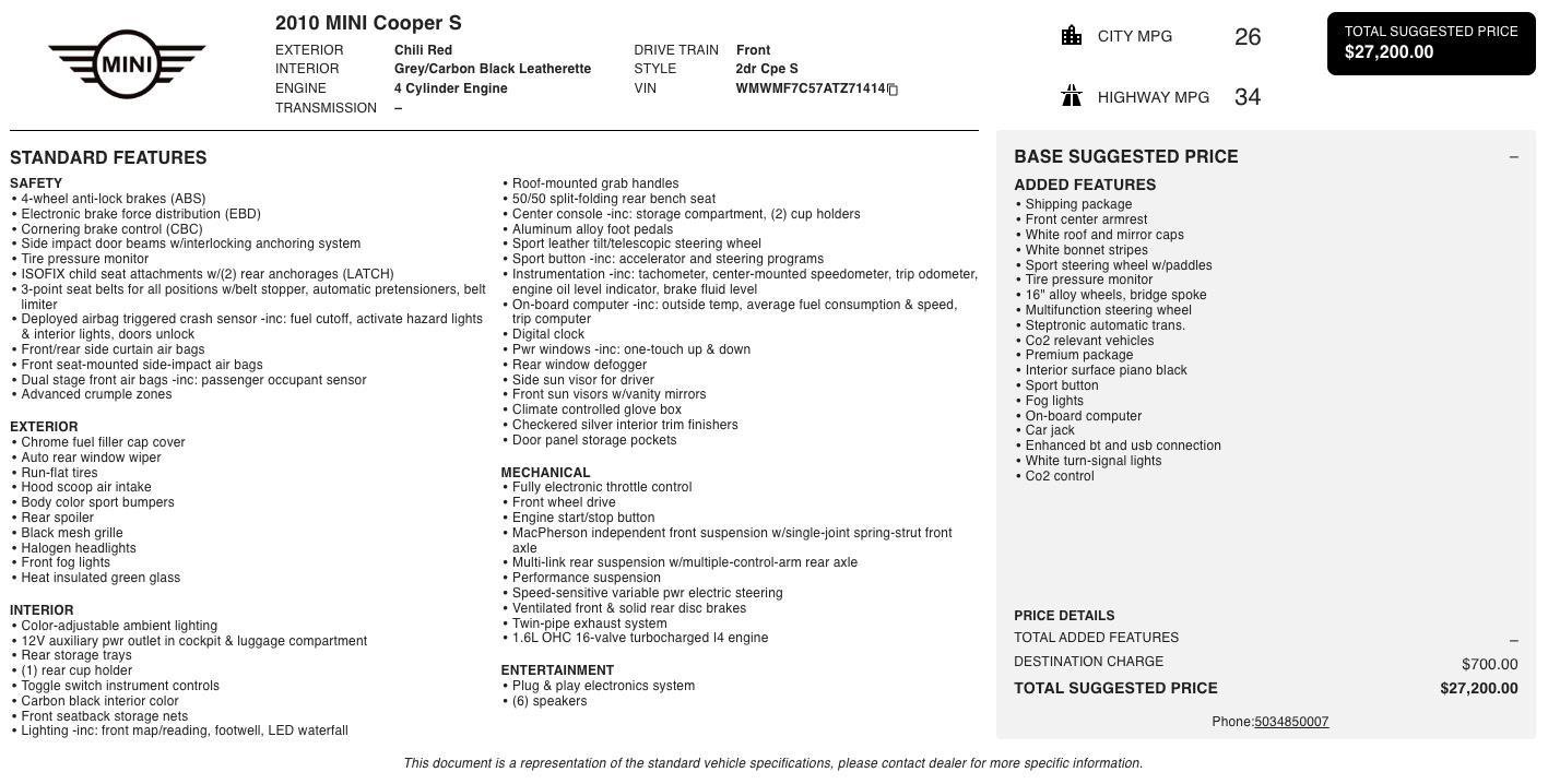 Used 2010 MINI Cooper S w/ Premium Pkg image 5