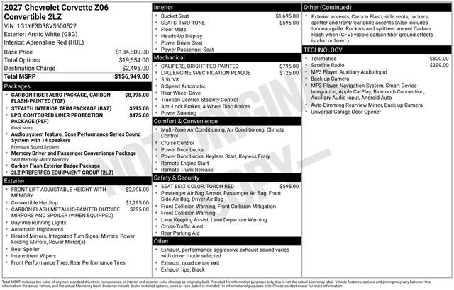 New 2027 Chevrolet Corvette Z06 RWD image 4