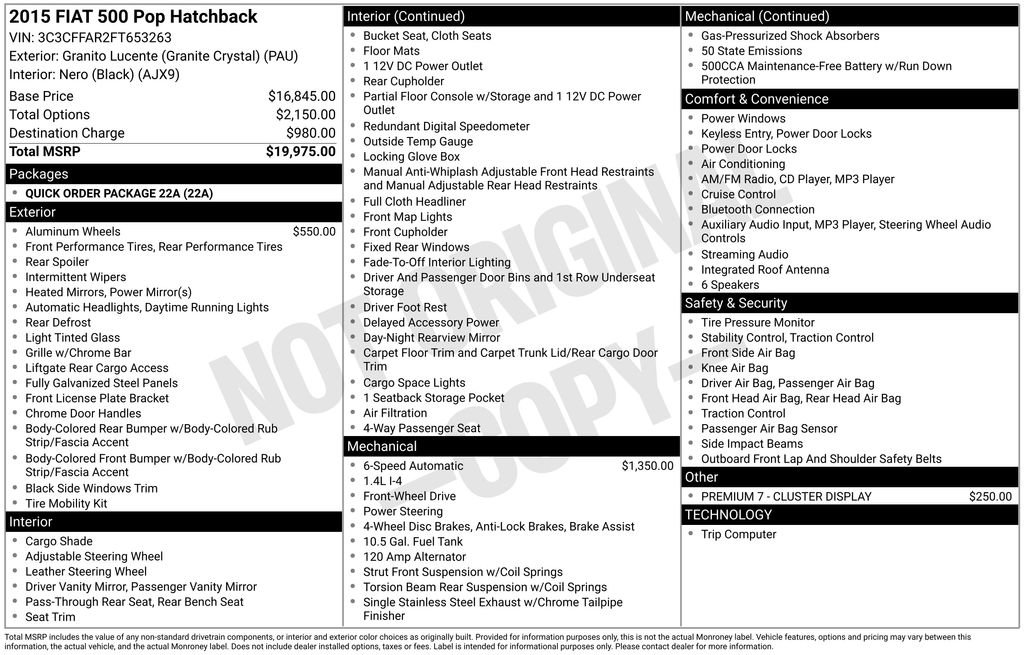 Used 2015 FIAT 500 Pop image 18