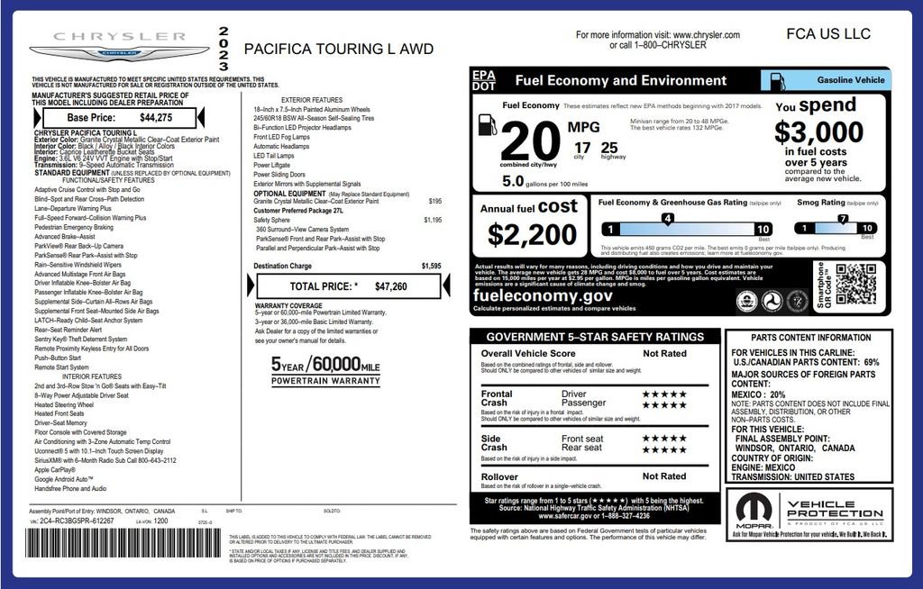 Used 2023 Chrysler Pacifica Touring-L AWD/4WD image 6
