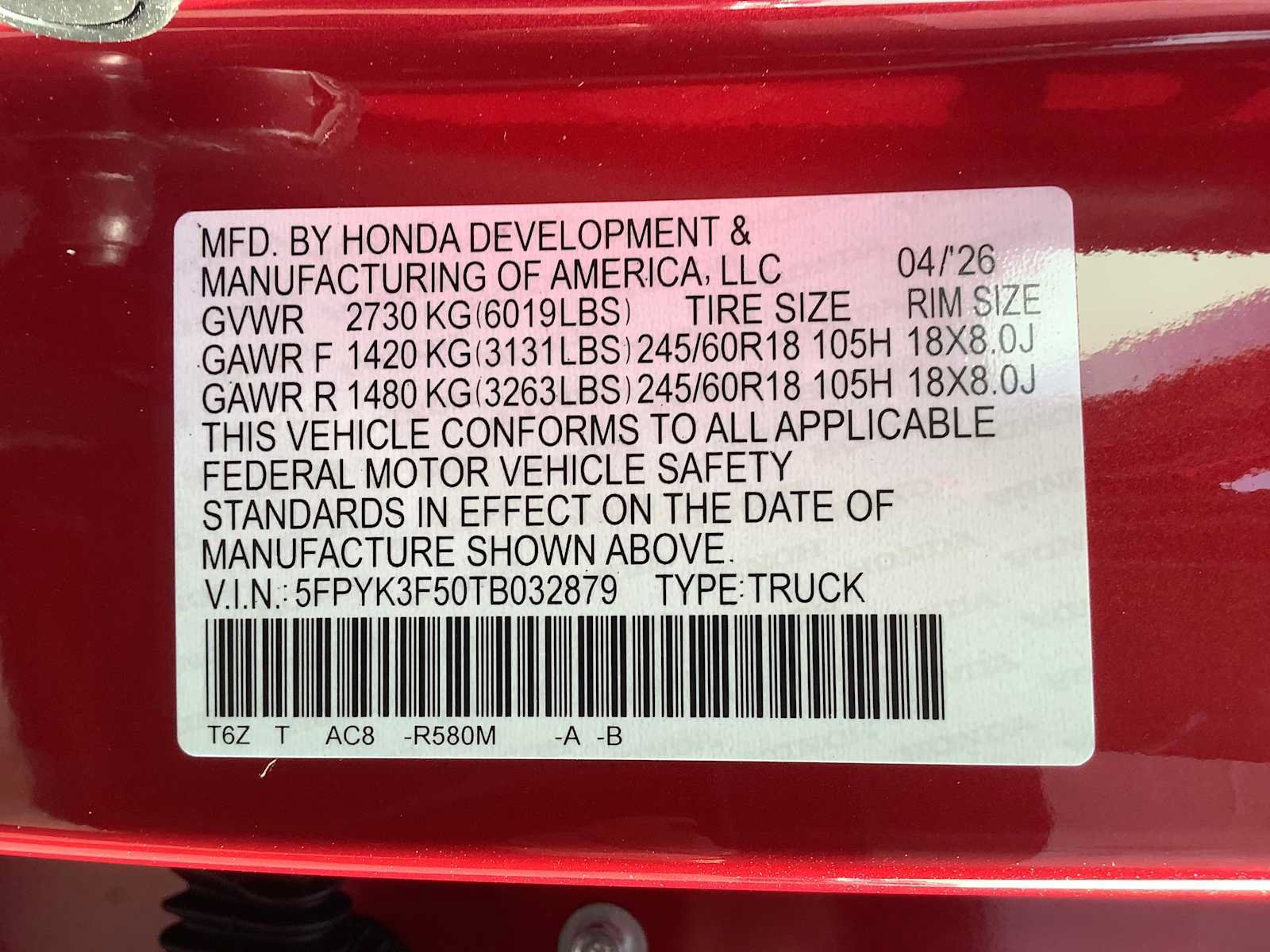 New 2026 Honda Ridgeline RTL image 21