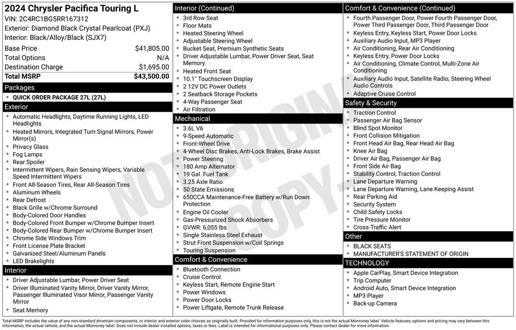 Used 2024 Chrysler Pacifica Touring-L FWD image 49