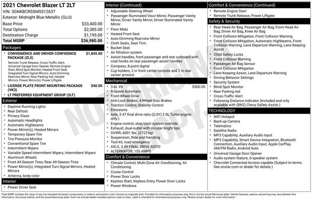 Used 2021 Chevrolet Blazer LT FWD image 6