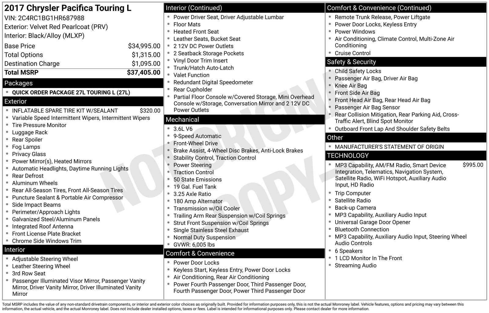 Used 2017 Chrysler Pacifica Touring-L FWD image 14