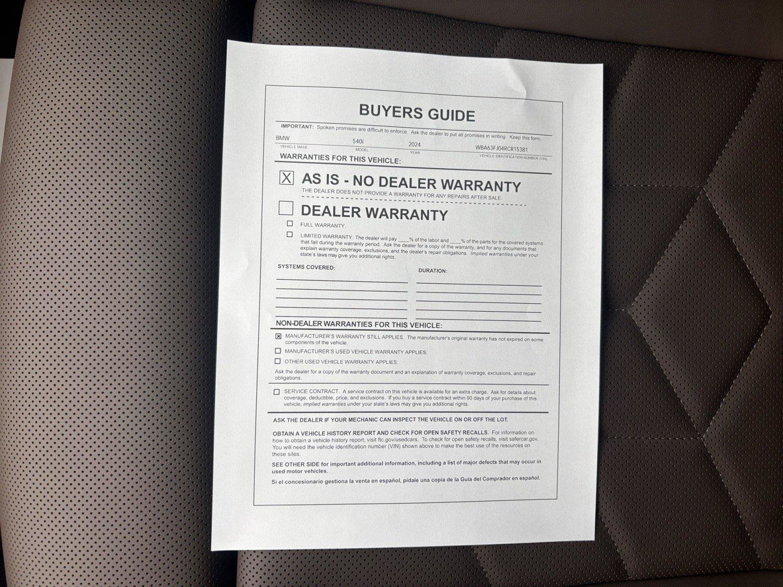Used 2024 BMW 540i xDrive w/ Premium Package AWD/4WD image 31