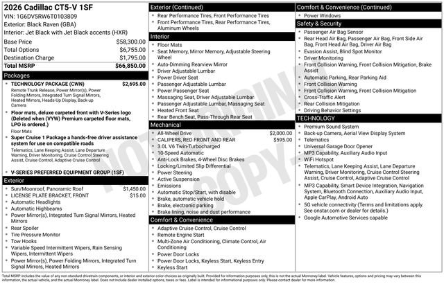 Certified 2026 Cadillac CT5 V w/ Technology Package AWD/4WD image 24