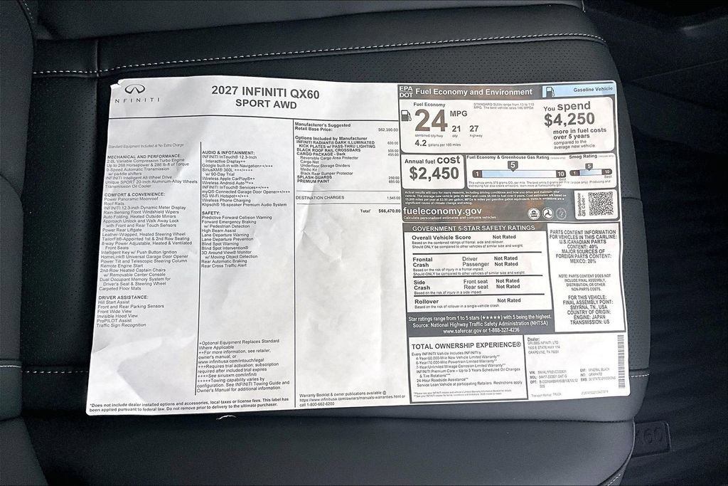 New 2027 INFINITI QX60 Sport w/ Dark Cargo Package AWD/4WD image 47