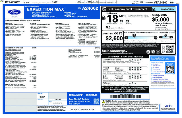 New 2027 Ford Expedition Max Platinum w/ Stealth Performance Package AWD/4WD image 24